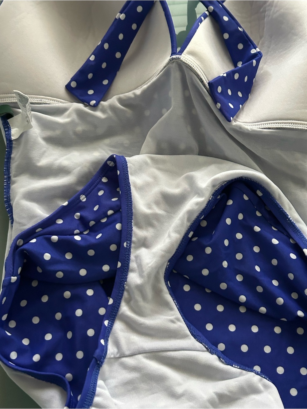 Lauren Ralph Lauren Retro Polka Dot One Piece Swimsuit Size 14 New Gold Label - Picture 7 of 12